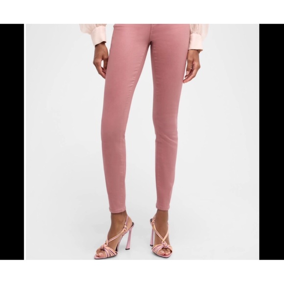 L'AGENCE Margot High Rise Skinny in Dusty Rose Coated. - Picture 6 of 7